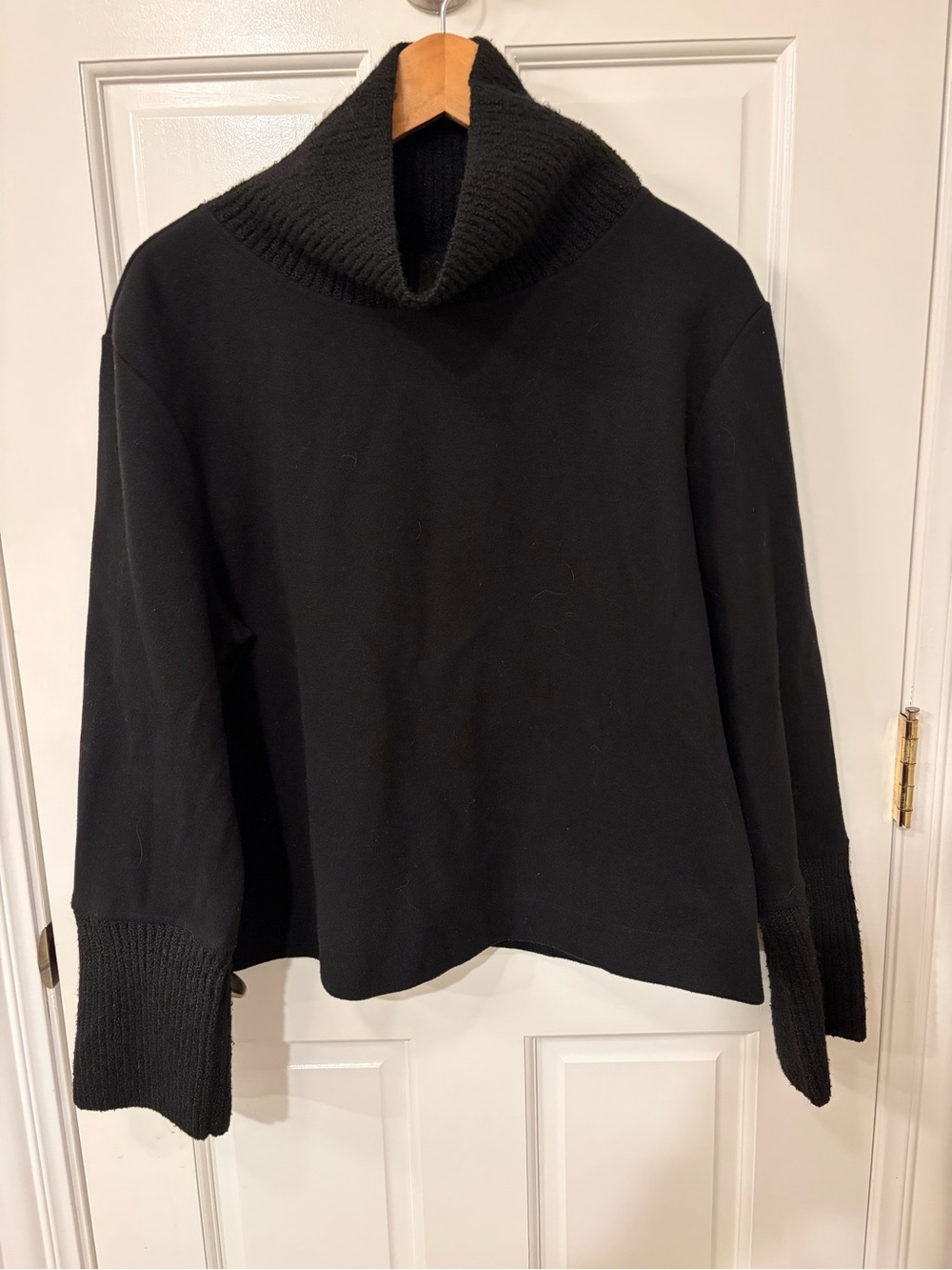 Banana Republic Factory Black Felt Body Turtleneck Sweater